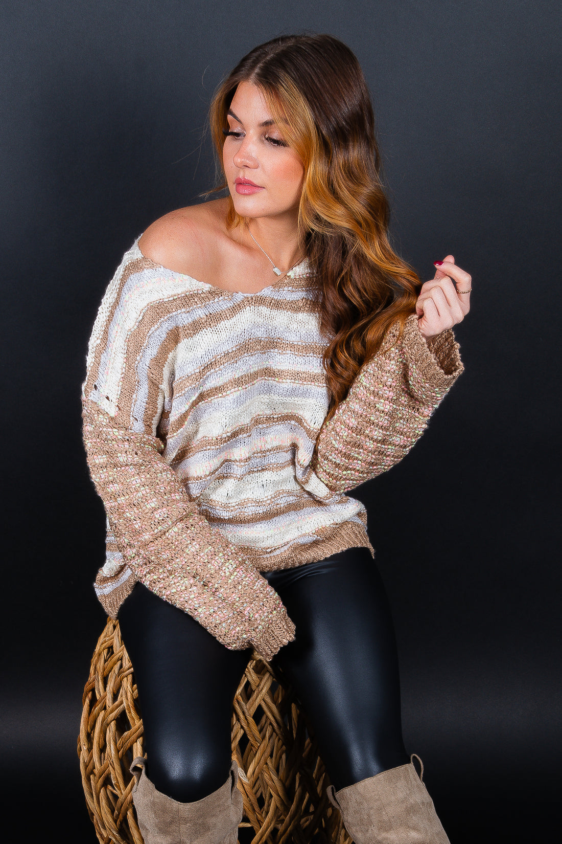 Dreamy Feeling Crochet Striped Sweater