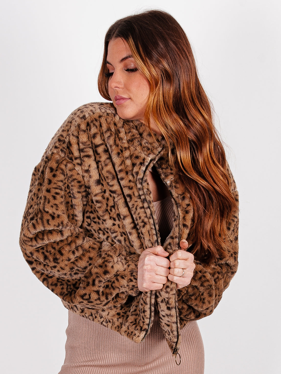 Wild Thang Faux Fur Leopard Pullover Jacket