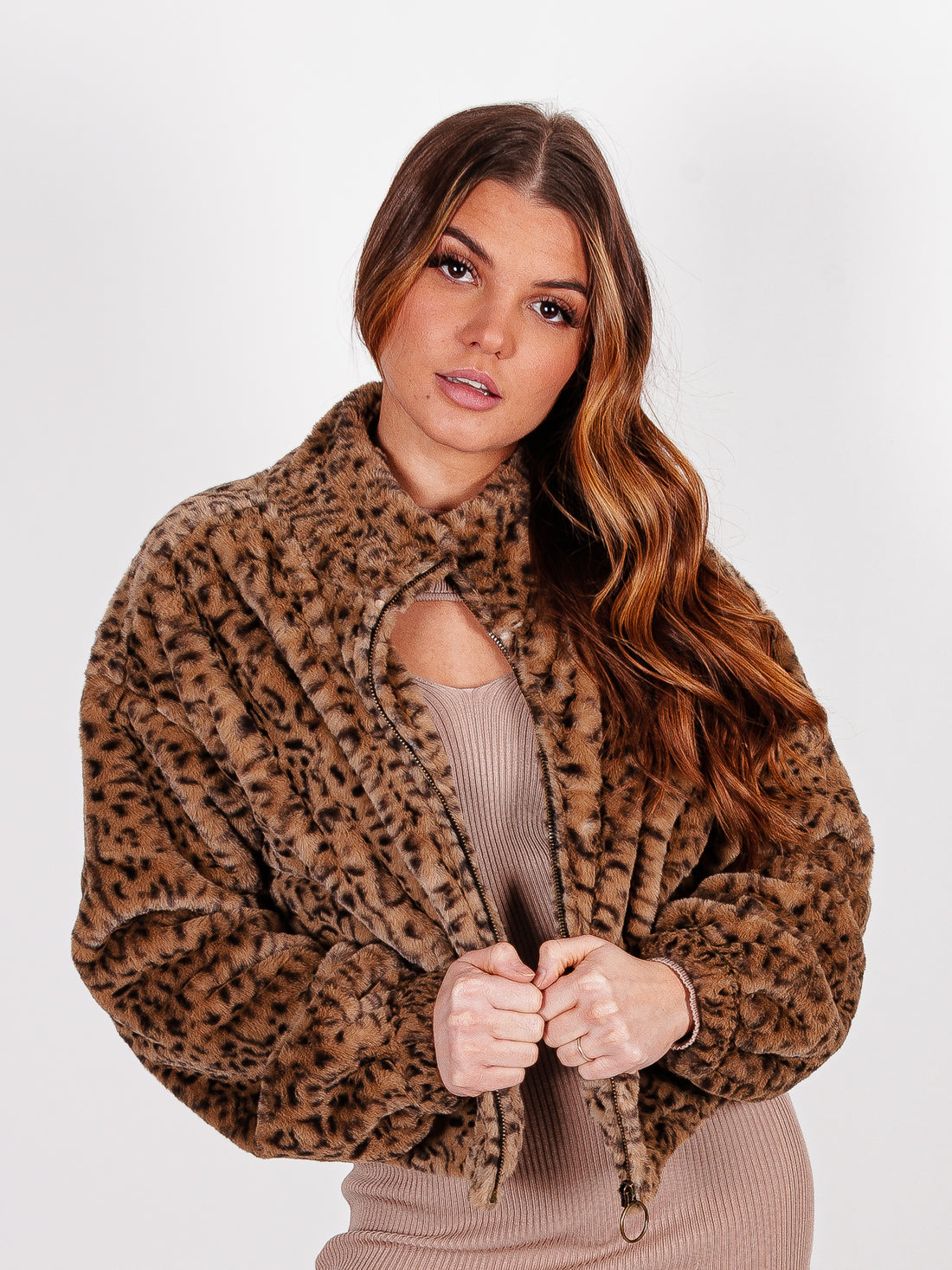 Wild Thang Faux Fur Leopard Pullover Jacket