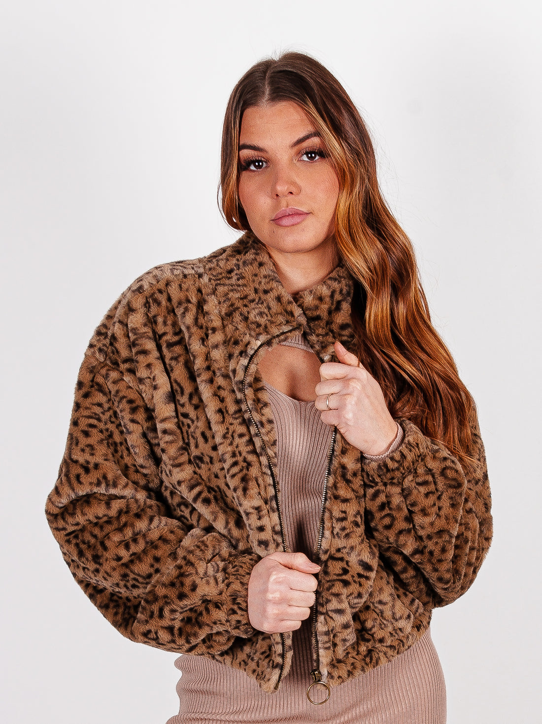 Wild Thang Faux Fur Leopard Pullover Jacket