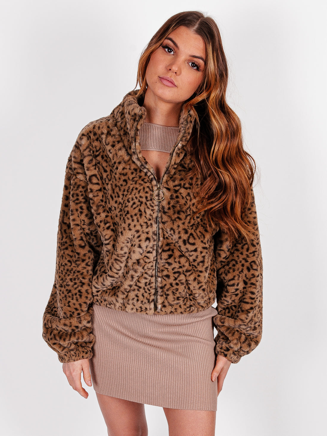 Wild Thang Faux Fur Leopard Pullover Jacket