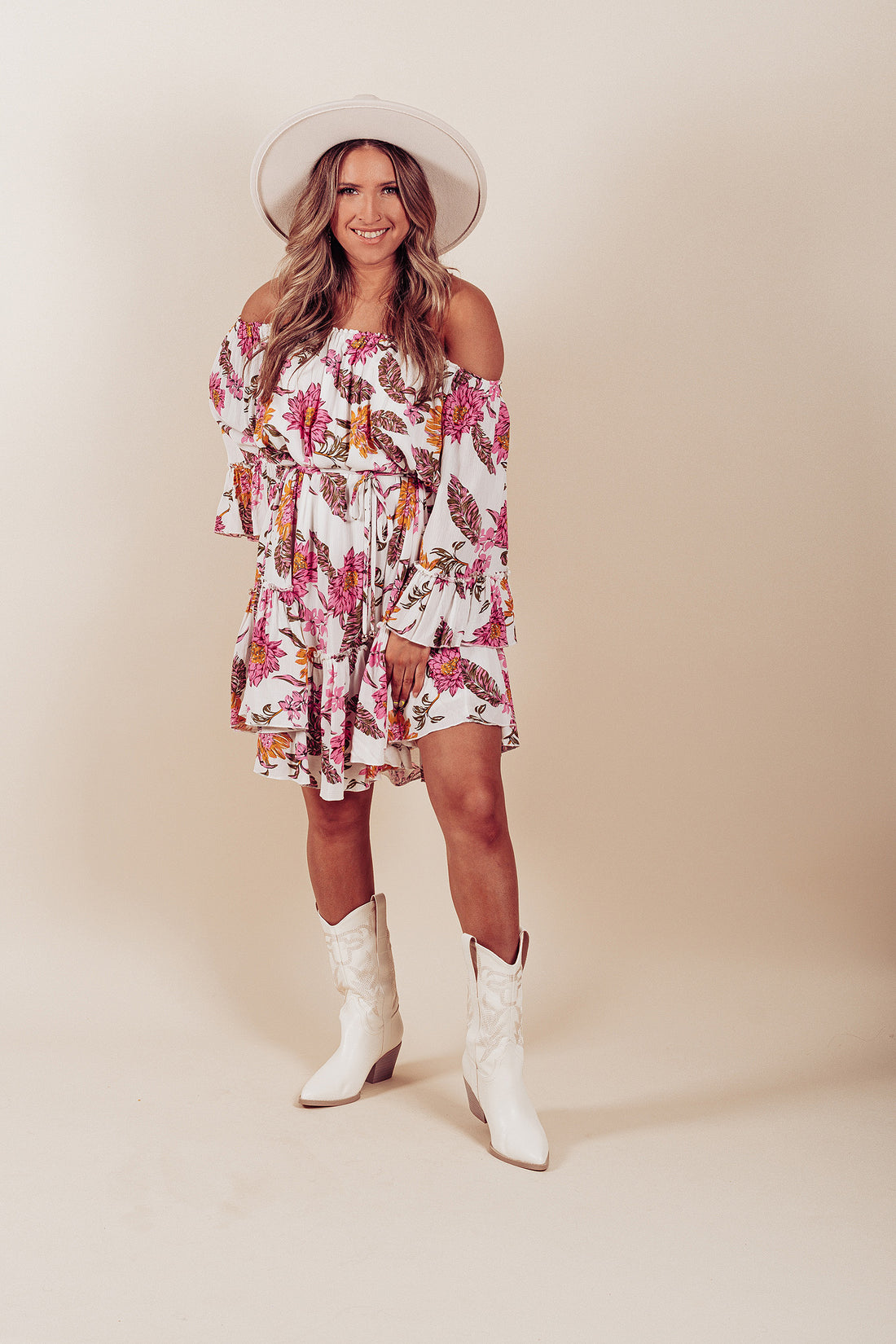 Path To Petals Floral Off The Shoulder Dress - Truelynn Clothing Company