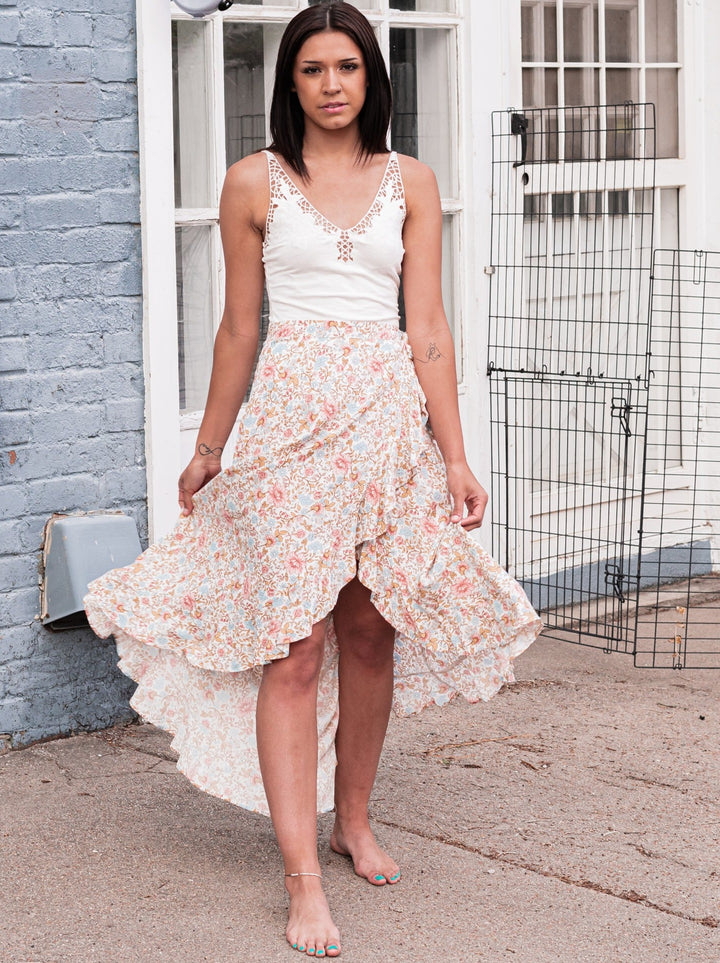 What A Feeling Floral Wrap Maxi Skirt - Truelynn Clothing Company