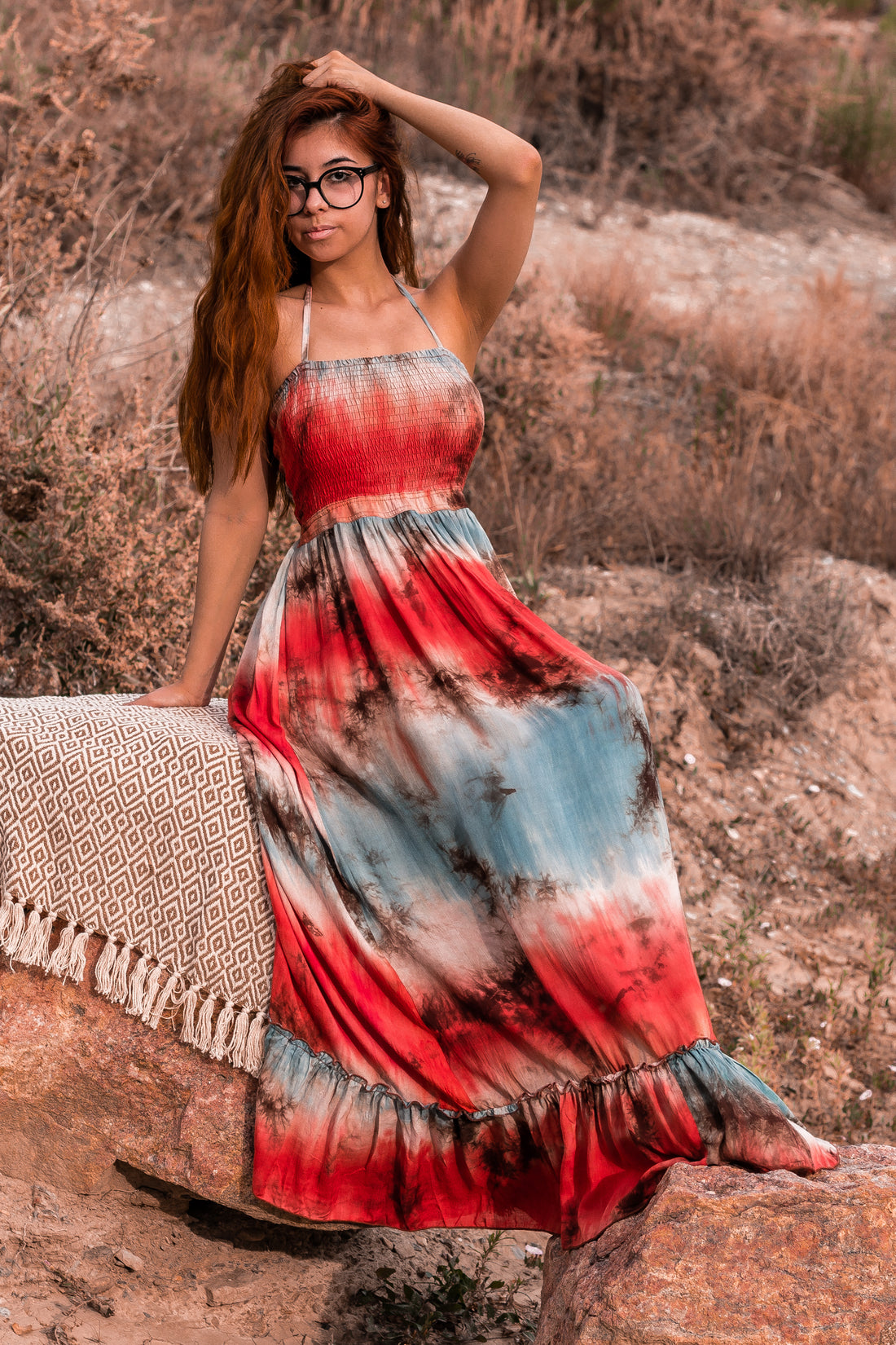 On The Horizon Tie Dye Halter Maxi - Truelynn Clothing Company