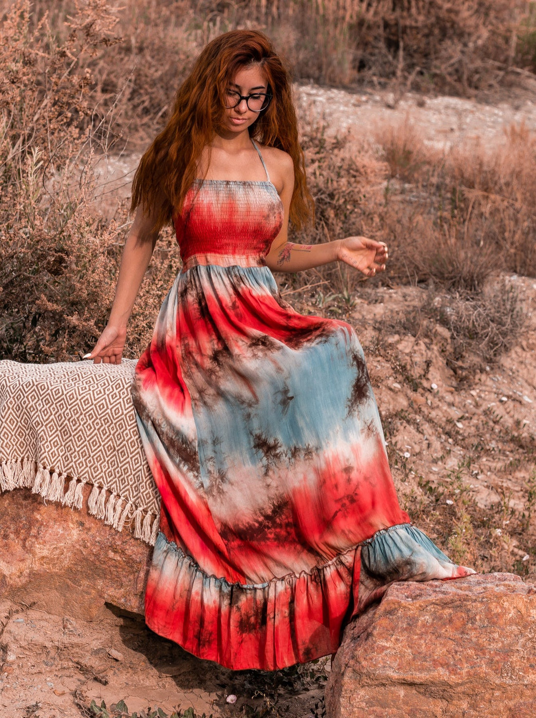 On The Horizon Tie Dye Halter Maxi - Truelynn Clothing Company