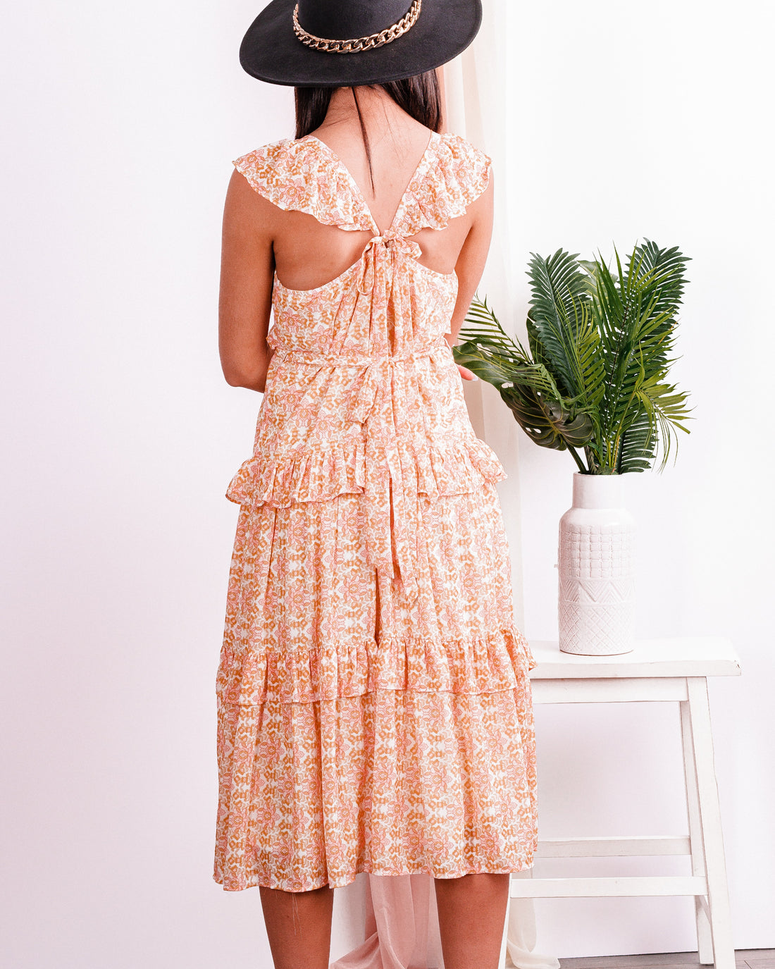 Charm The Room Floral Ruffle Tiered Midi Dress - Truelynn Clothing Company