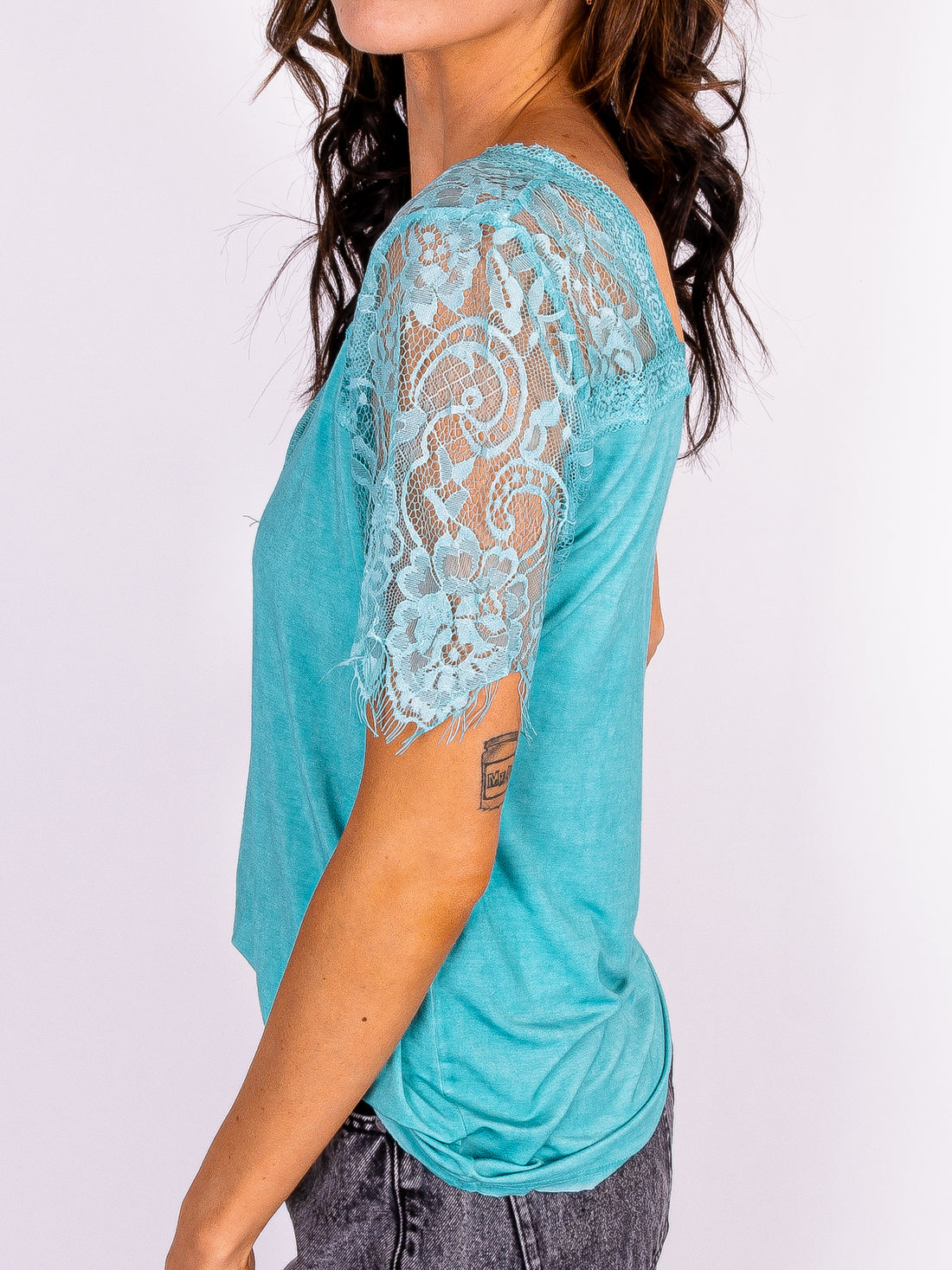 Wendy Lace Detail V-Neck Top