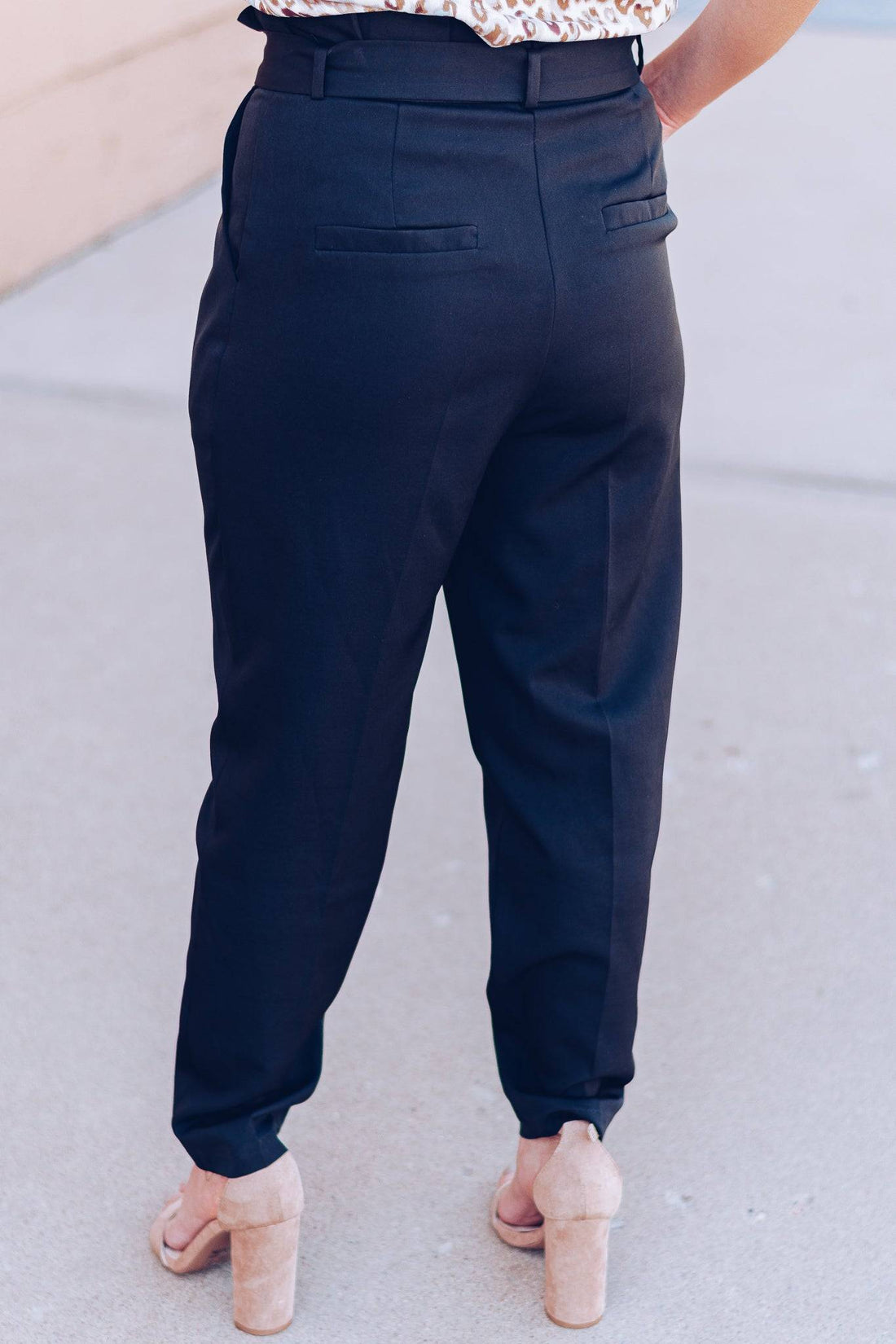 Out Of The Office Pocketed Tie Waist Pants