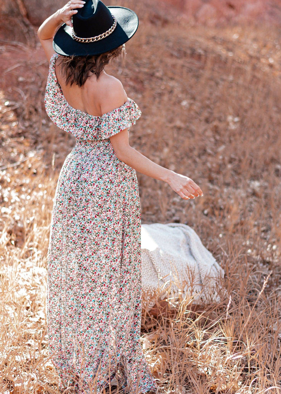 Picture Perfect Moments Off Shoulder Floral Maxi